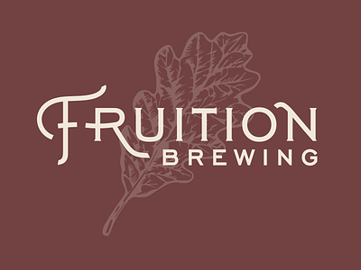 Fruition Brewing beer brand custom leaf logo oak santacruz wordmark