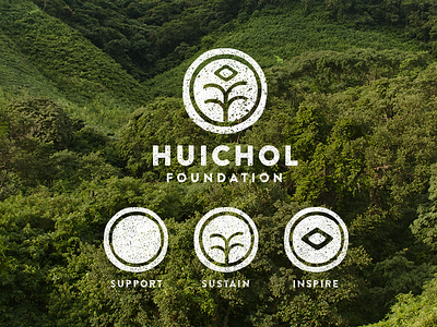 Huichol brand cosmic designbycosmic foundation logo type vector