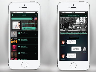 Music Live Chat app ios mobile music ui ux