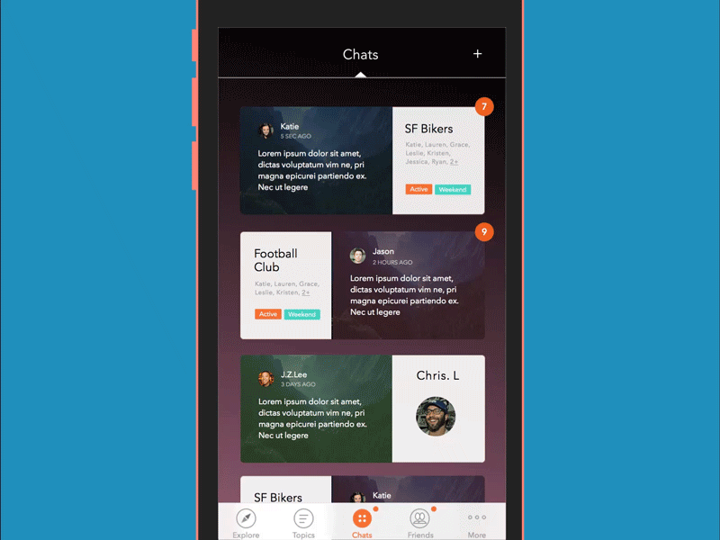 Chat Group Animation animation chat gif interaction ui ux
