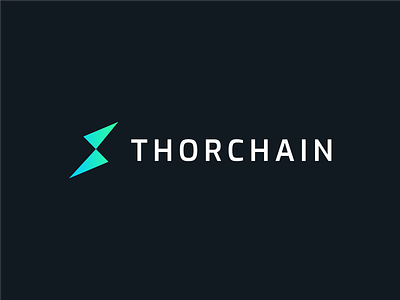 Thorchain Logo blockchain blue bright crypto design futuristic geometric logo