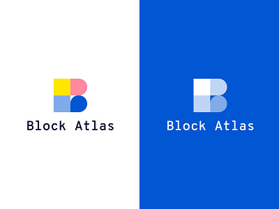 Blockatlas Logo blockchain blue branding bright colourful cryptocurrency design geometric logo
