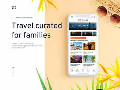 Travel App UI design landing page concept landing page design mobile orange travel travel app tropical ui ux