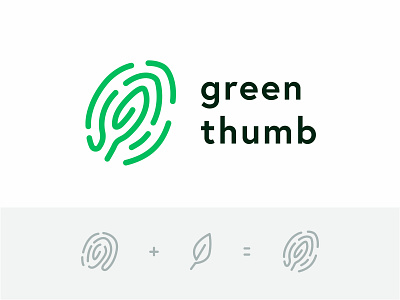 Greenthumb concept fingerprint graphic design greenthumb health leaf leaf logo linear linear icons lineart plants thumb thumbprint