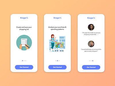 Grocery Shopping Onboarding - Daily UI 23 adobe xd analytics app app design concept daily ui dribbble grocery app illustration landing page mobile app onboarding product design shopping app ui ui design uiux ux design visual design web