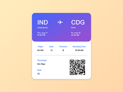 Boarding Pass - Daily UI 24