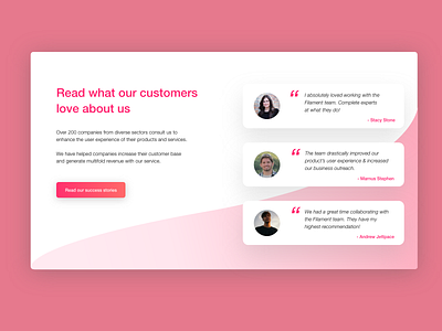 Testimonials - Daily UI 39 adobe xd app app design branding concept daily 100 challenge daily ui dribbble minimal product design reviews testimonial ui ui design uiux user interface ux visual design web web design