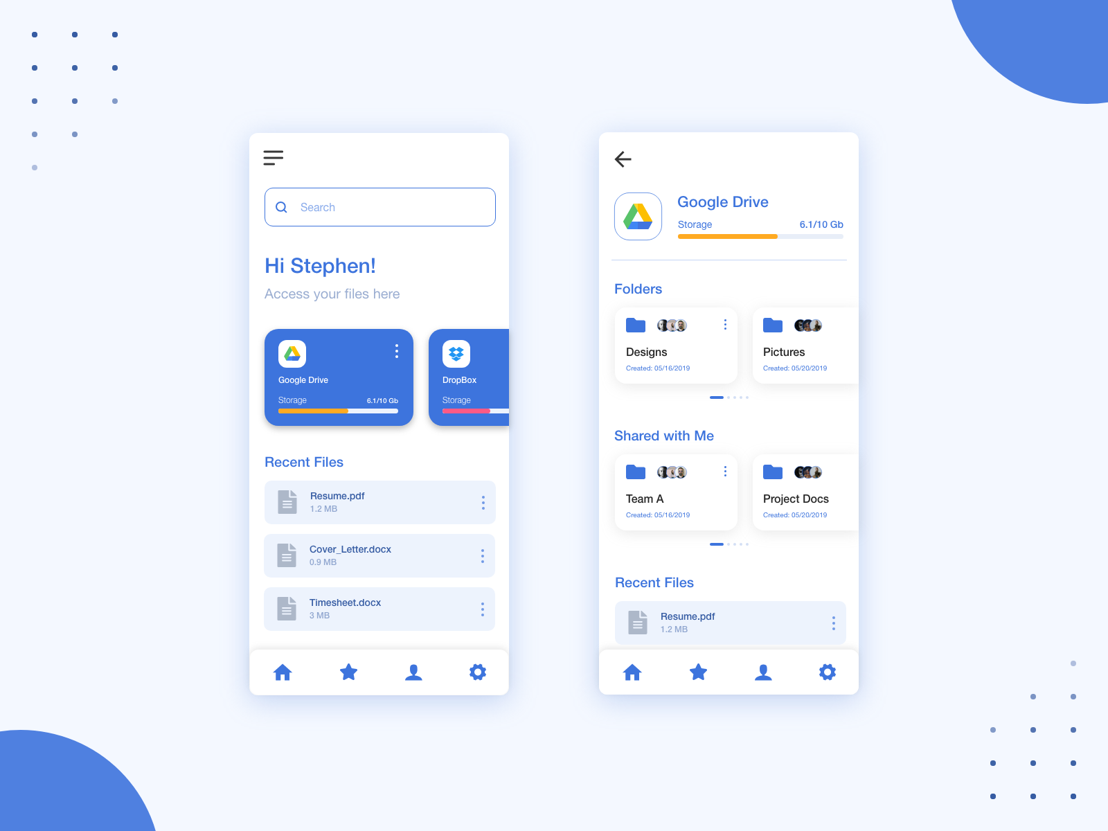 Cloud Storage Management App by Aditya Vallat on Dribbble