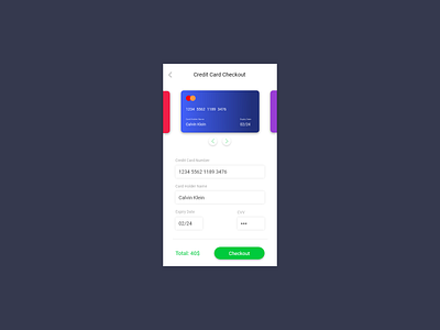 Credit Card Checkout - Daily UI 02 adobe xd app app design checkout credit card credit card checkout daily 100 challenge daily ui dribbble mobile mobile ui payment product design ui ui design uiux ux visual design web