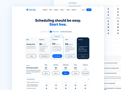 Calendly - Pricing Page Redesign (Variants)