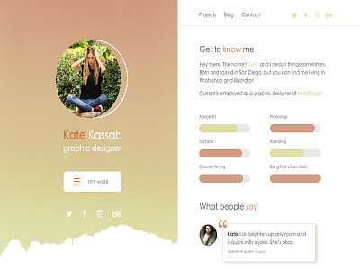 Interactive Portfolio adobephotoshop adobexd portfolio xddailychallenge