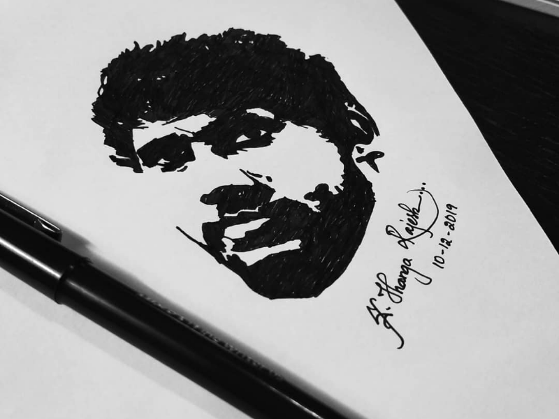 Self potrait brand portrait art drawings black pencil pen