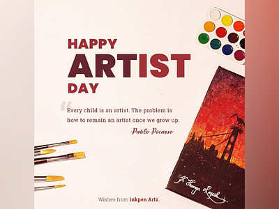 Happy Artist day April 15th artist art drawing painting