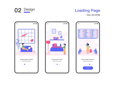 Loading Page --Air travel 插画／loading