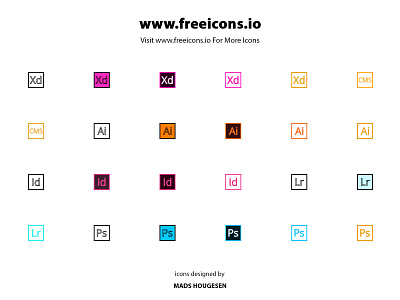 Adobe icon set branding design free icons freeicons icon illustration ui ux vector vector logo