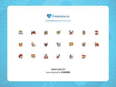 Spain icons set