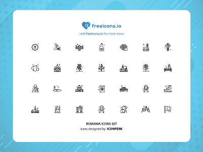 Romania Icon Set branding design free icons icon illustration logo ui vector vector logo web