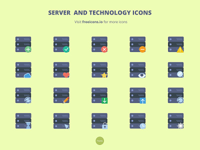 Server and Technology Icons app design free icons freeicons icon illustration ui ux vector vector logo web
