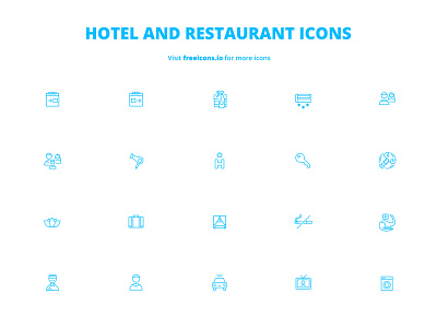 Hotel and Restaurant Icons ai app branding design free icons freeicons icon illustration illustrator ios ios icons logo png logo svg logo ui ux vector vector logo web website