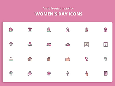 Woman's Day Icons ai app design free icons freeicons icon illustration ios logo minimal png logo svg logo ui ux vector vector logo web woman womans womans day
