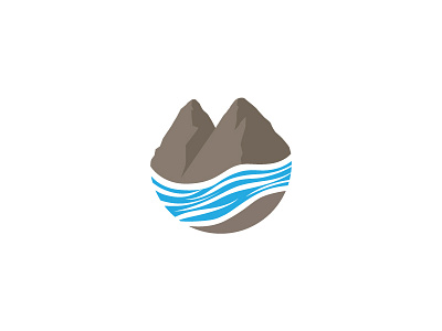 Mountain + Water branding graphic lake logo minimalist mountain outdoor recreational camping minimal river water