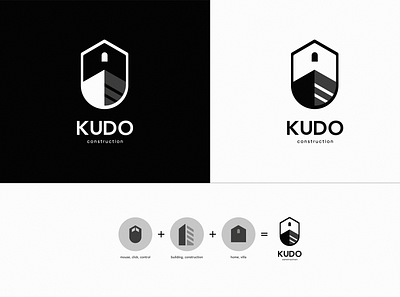 Kudo construction branding logo