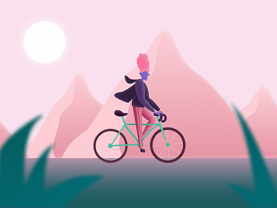Bicycle Riding illustration ui