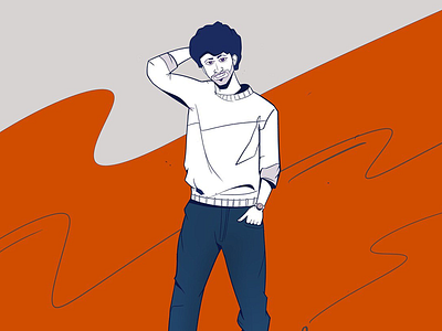 Casual men character pose - Procreate characterlineart digital lineart procreate sketching