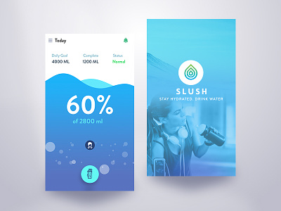 Water Tracking IOT app application button clean consumption design mobile reminder simple track ui ux