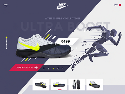 Ultra Boost Nike Shoe Product Page design ecommerce interface landing material nike page shoes shop sneakers ui user