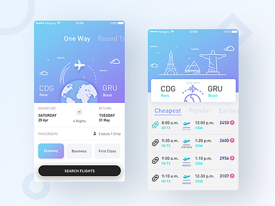 Your Flight Booking App app appdesign booking clean flight interaction ios light mobile travel ui ux