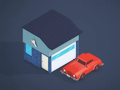 Car 3d Garage 3d car cinema4d cinema4dart garage