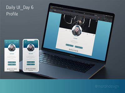 Daily UI_Day 6 - Profile App & Web app dailyui design ui ux web