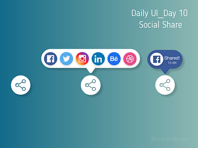 Daily UI_Day 10 - Social Share app button dailyui design icon ui ux