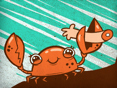 ready or not arm beach cartoon crab