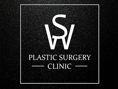 Sw plastic surgery clinic logo art brand branding design dribbble dribbble debut flat identity illustration illustrator lettering logo minimal typography vector web website