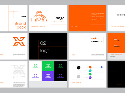 Brand book for Logistic IT Company | DataConsult archetype black brand brand book branding construction graphic design guidelines it key visual logo orange