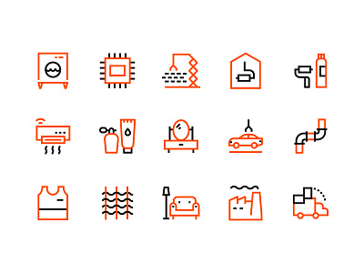 Icon set for Logistic IT Company | DataConsult branding design geometrical graphic design icon icon set icons illustration logistics minimal orange pictograms simple vector