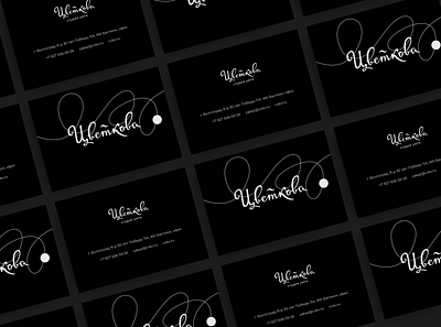 Visit card black black cardboard branding cyrillic lettering lines logo print typography visit card