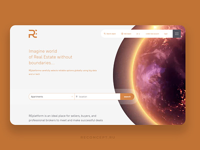 Website for real estate gold interface planet realestate website