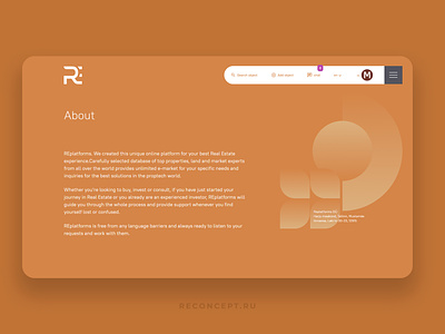 Website for real estate gold minimalist pattern realestate site menu ui ux