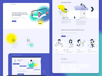 KPMI home page branding illustration kpmi light illustrations lines logo mainpage personality types professional psychology site with illustrations test typography ui ux vector web website design