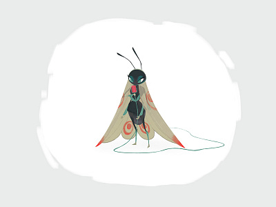 Moth character design concept art illustration insect