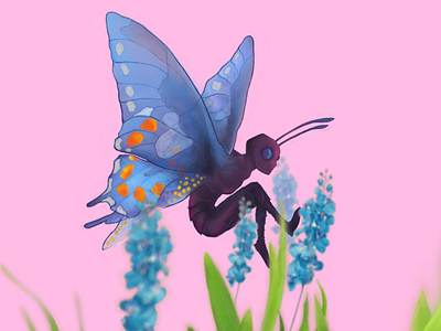 Butterfly artwork butterfly character design concept art digital 2d illustration