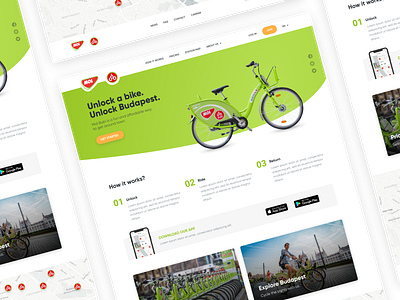 MOL Bubi bicycle budapest concept desktop responsive transport ui urban web