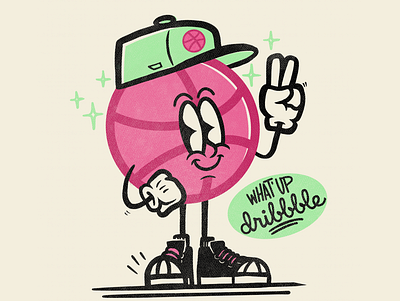 What'up Dribbble! cartoon debut dribbble firstshot illustration new