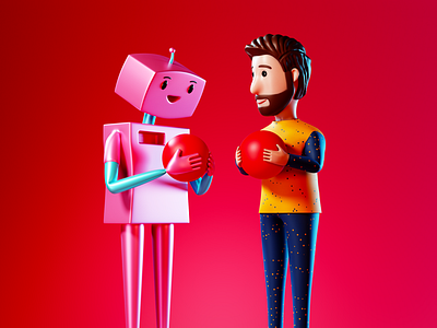 HRI - Human Robot Interaction Illustration