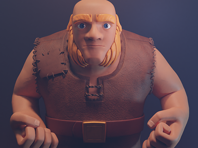 3D Mud Giant 3d 3d artist beard blender3d character characterdesign clash of clans clothes cute mud giant