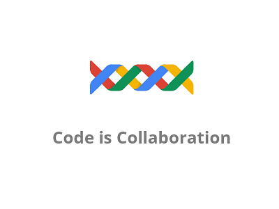 Google Art Copy & Code - Code is Collaboration branding code colors combine copy dna google icon layers stacking twist