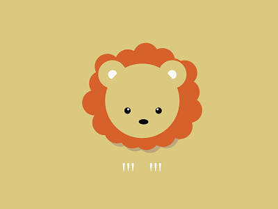 Lion animal cute icon illustration lion minimal simple